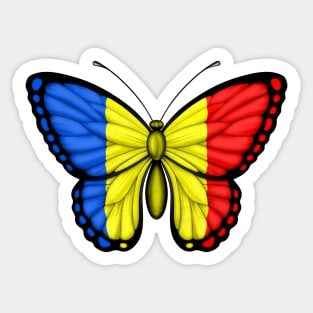 Romanian Flag Butterfly Sticker